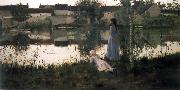 William Stott of Oldham The Ferry oil painting